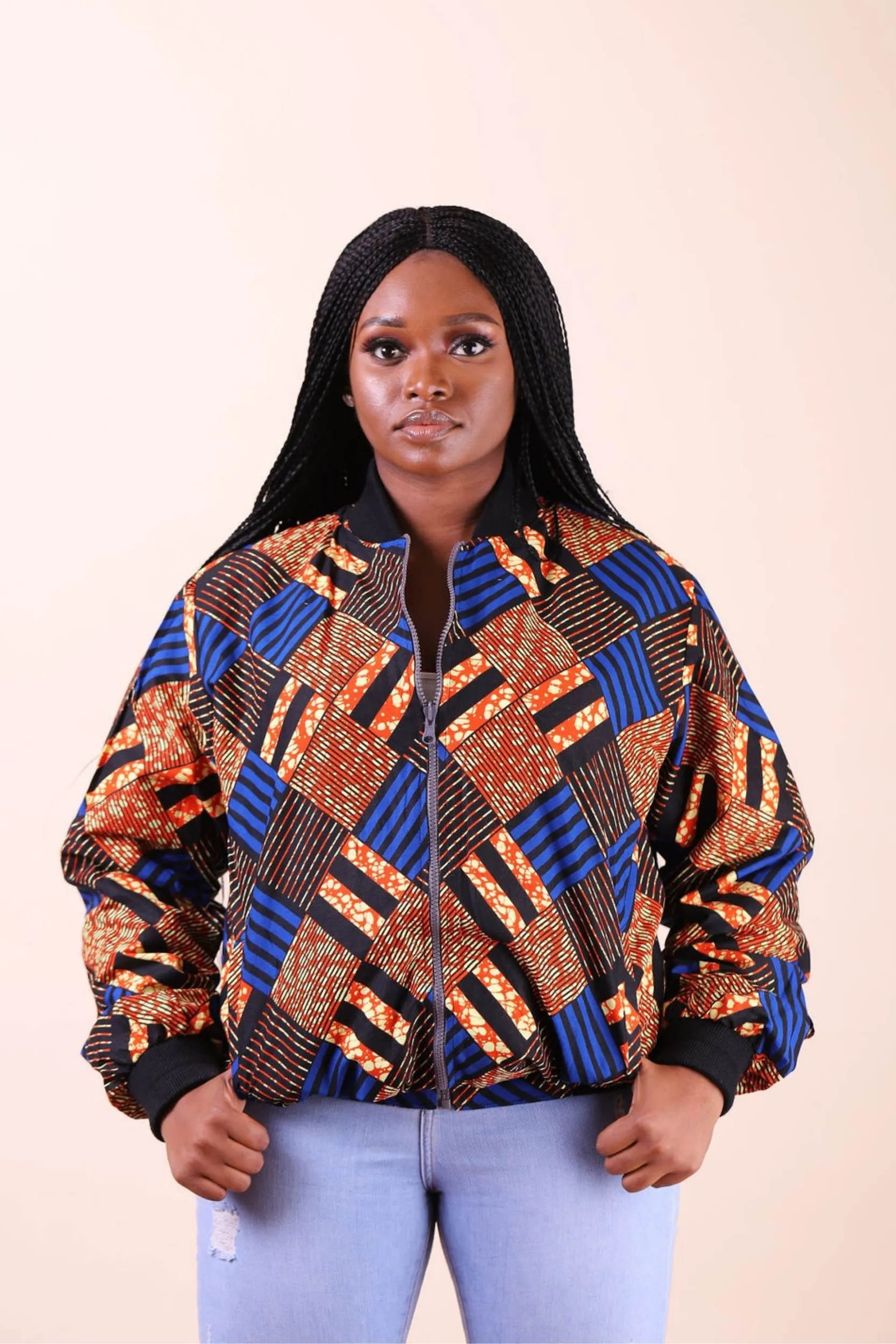 ENAN Unisex Reversible African Print Bomber Jacket