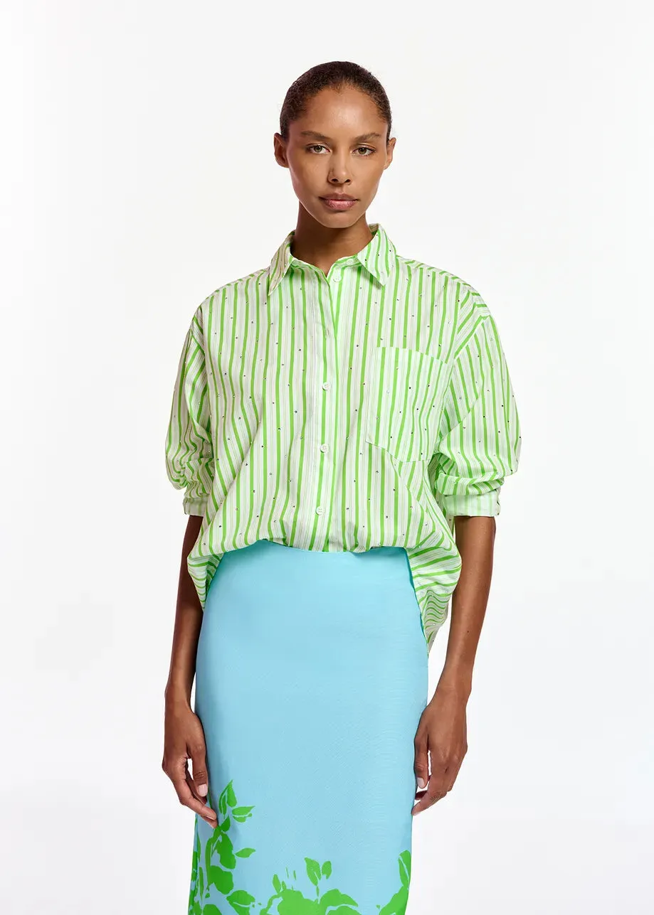 Essentiel Antwerp Fever Tree Shirt In Green Stripe