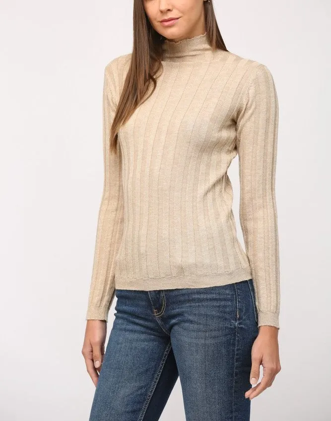 Fate Metallic Mock Neck Sweater