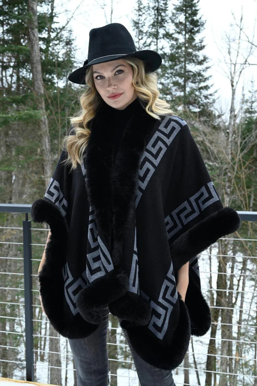 FAUX FUR CAPE