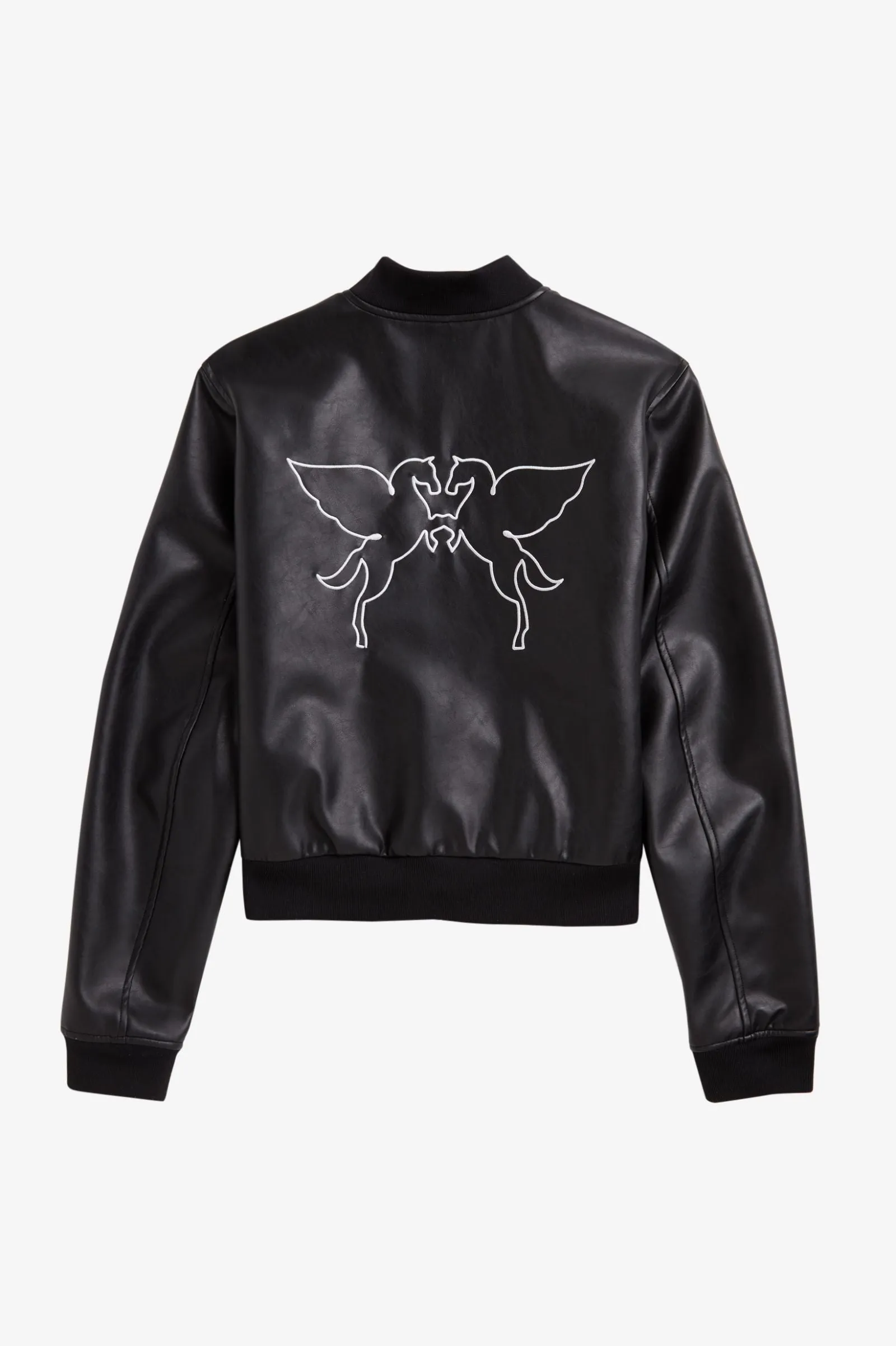 FAUX LEATHER BOMBER JACKET