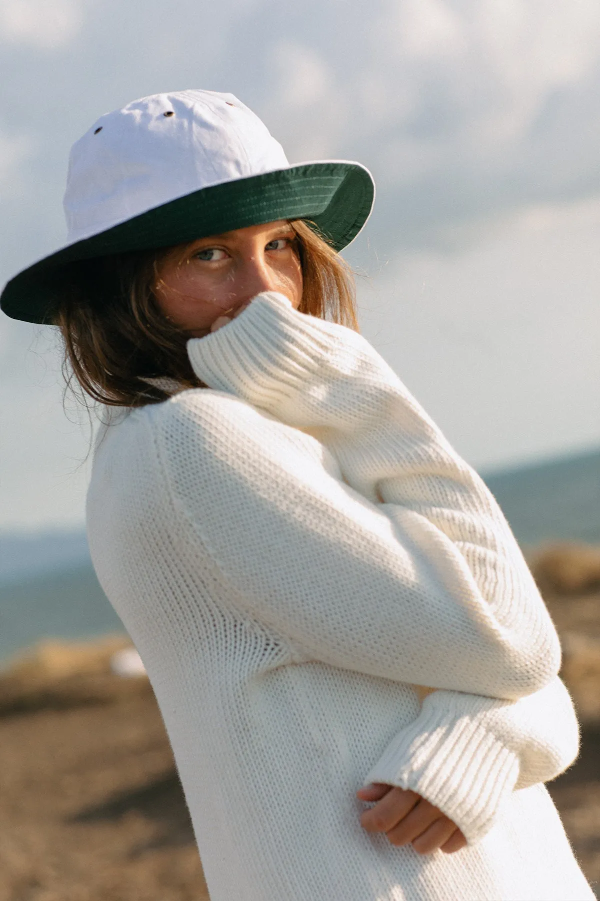 Fisherman's Sweater in Egret