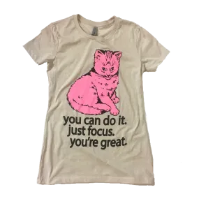 Focus Cat T-shirt - Bubble Gum Oatmeal