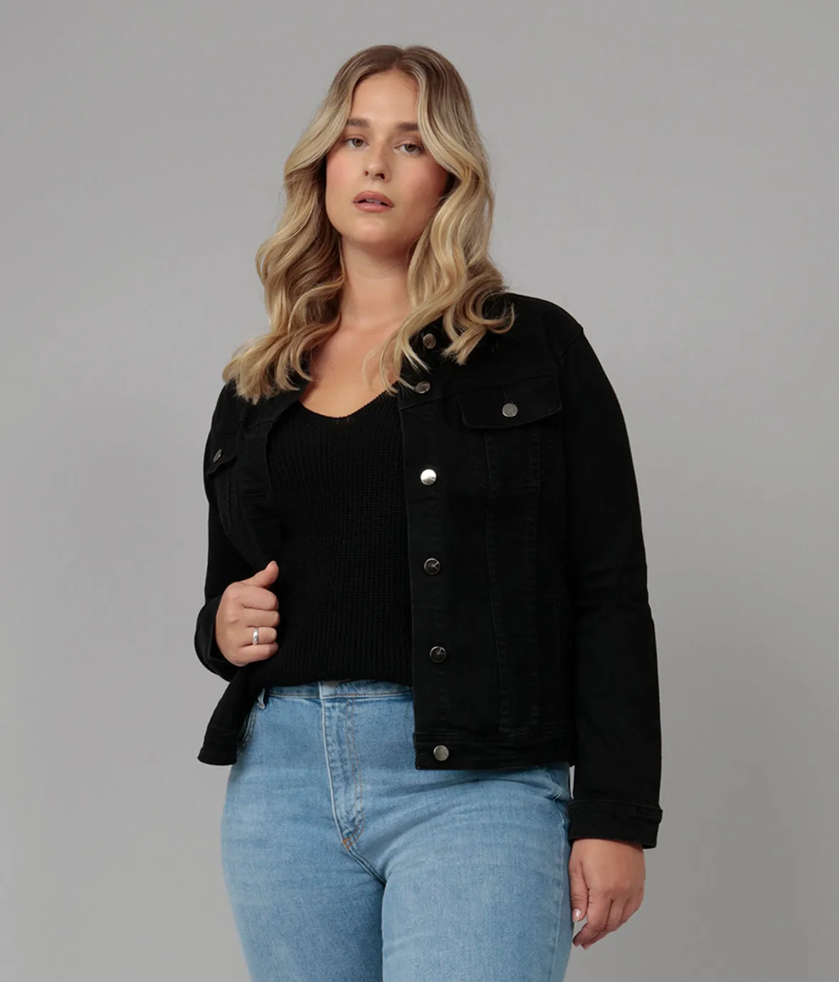 Gabriella-BLK Classic Denim Jacket