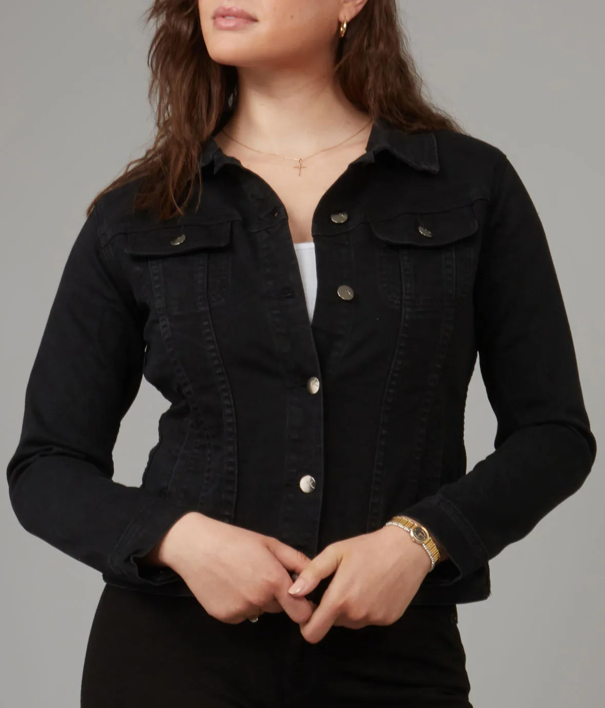 Gabriella-BLK Classic Denim Jacket