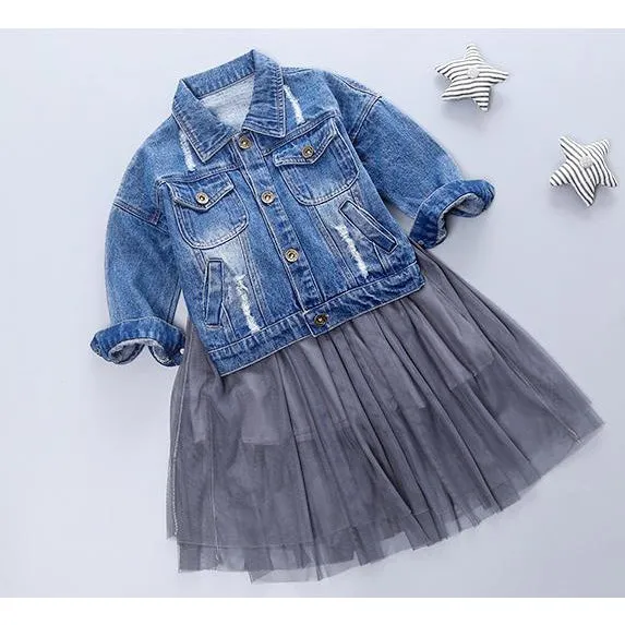 Girls Denim Jacket   Denim Tulle Skirt - ONLY 2 LEFT !!!