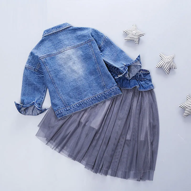 Girls Denim Jacket   Denim Tulle Skirt - ONLY 2 LEFT !!!