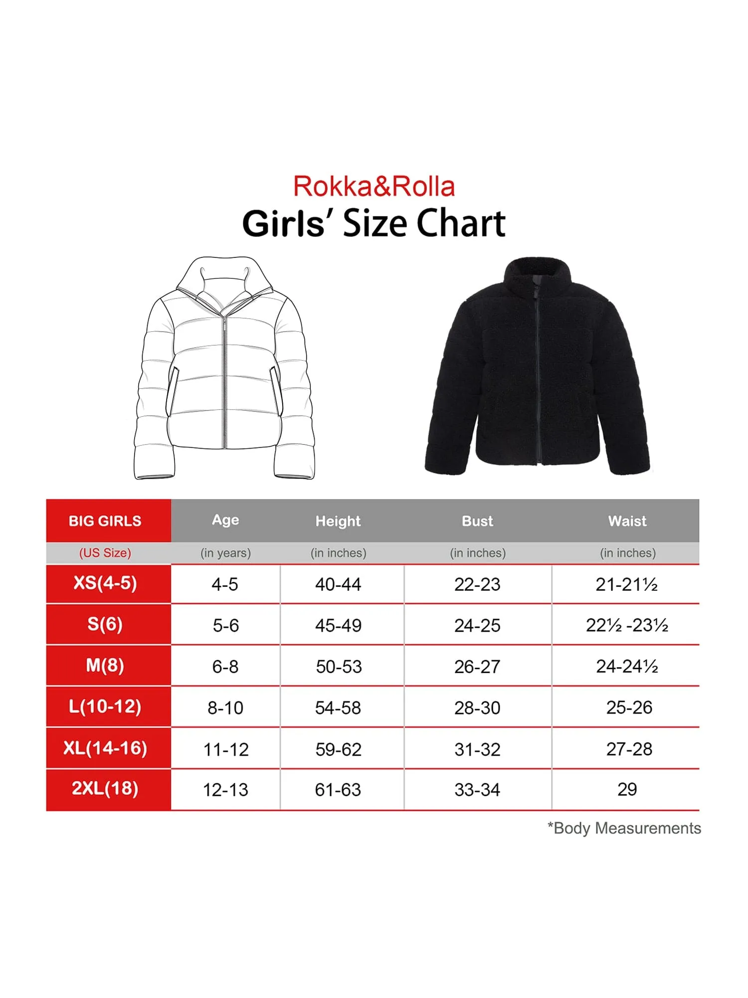 Girls' Teddy Sherpa Puffer Jacket Winter Coat