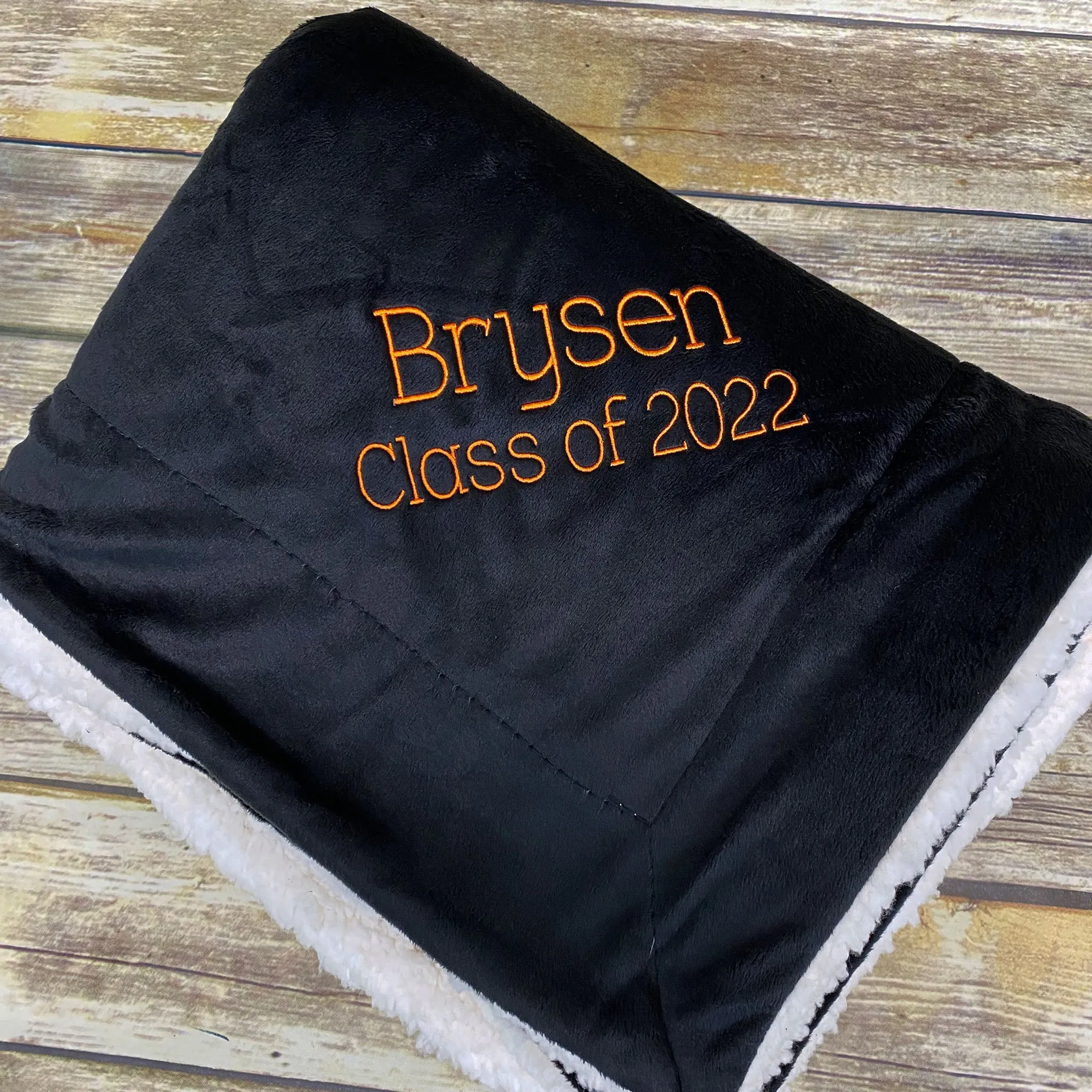 Graduation Personalized Mink Sherpa Blanket