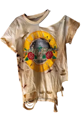 GUNS N ROSES Distressed Bleached T Shirt