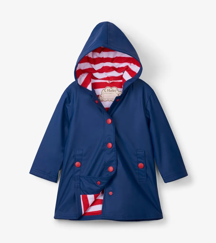 Hatley Navy with Red Stripe Splash Jacket