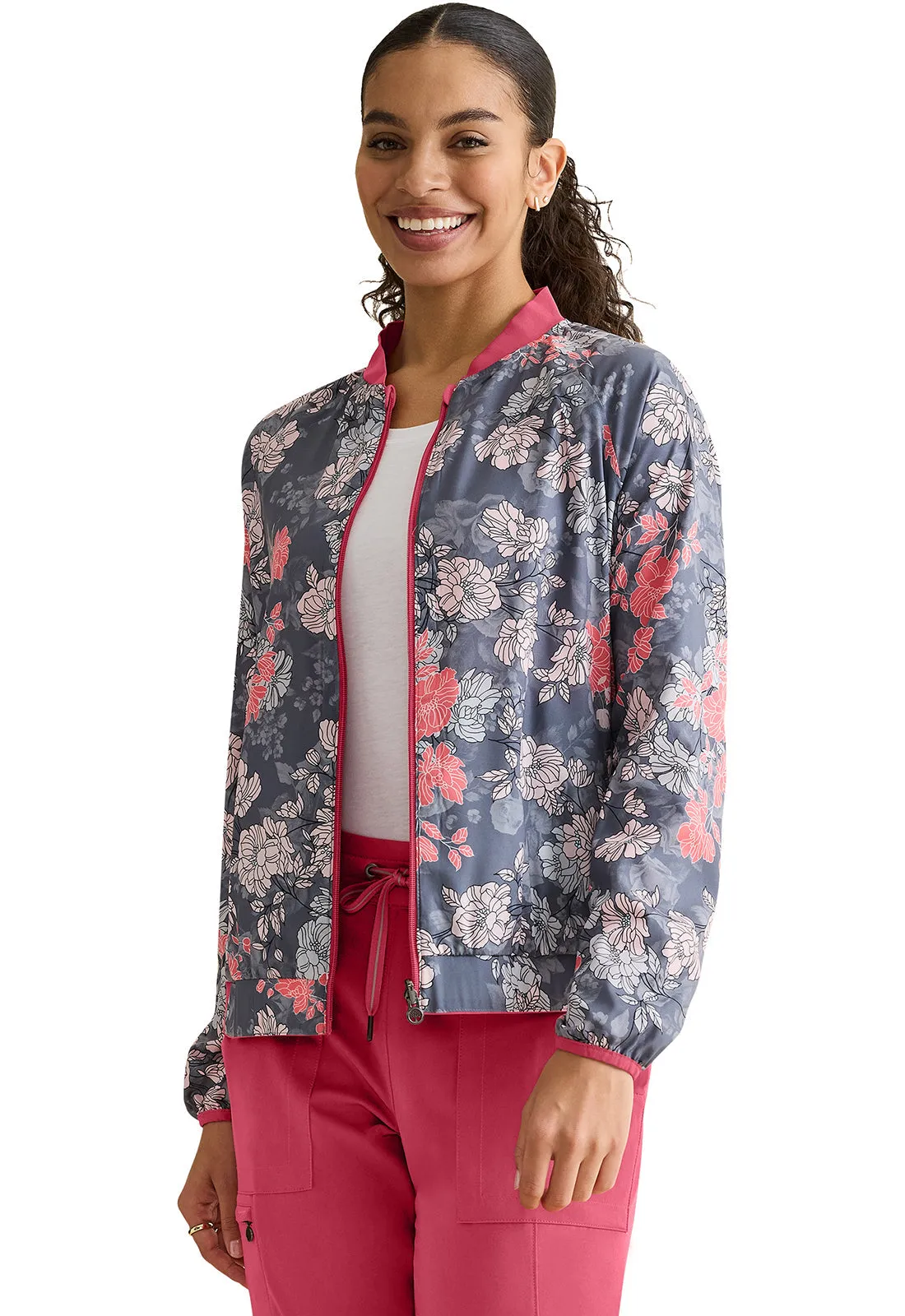 Healing Hands Bomber Jacket- Berry Crush