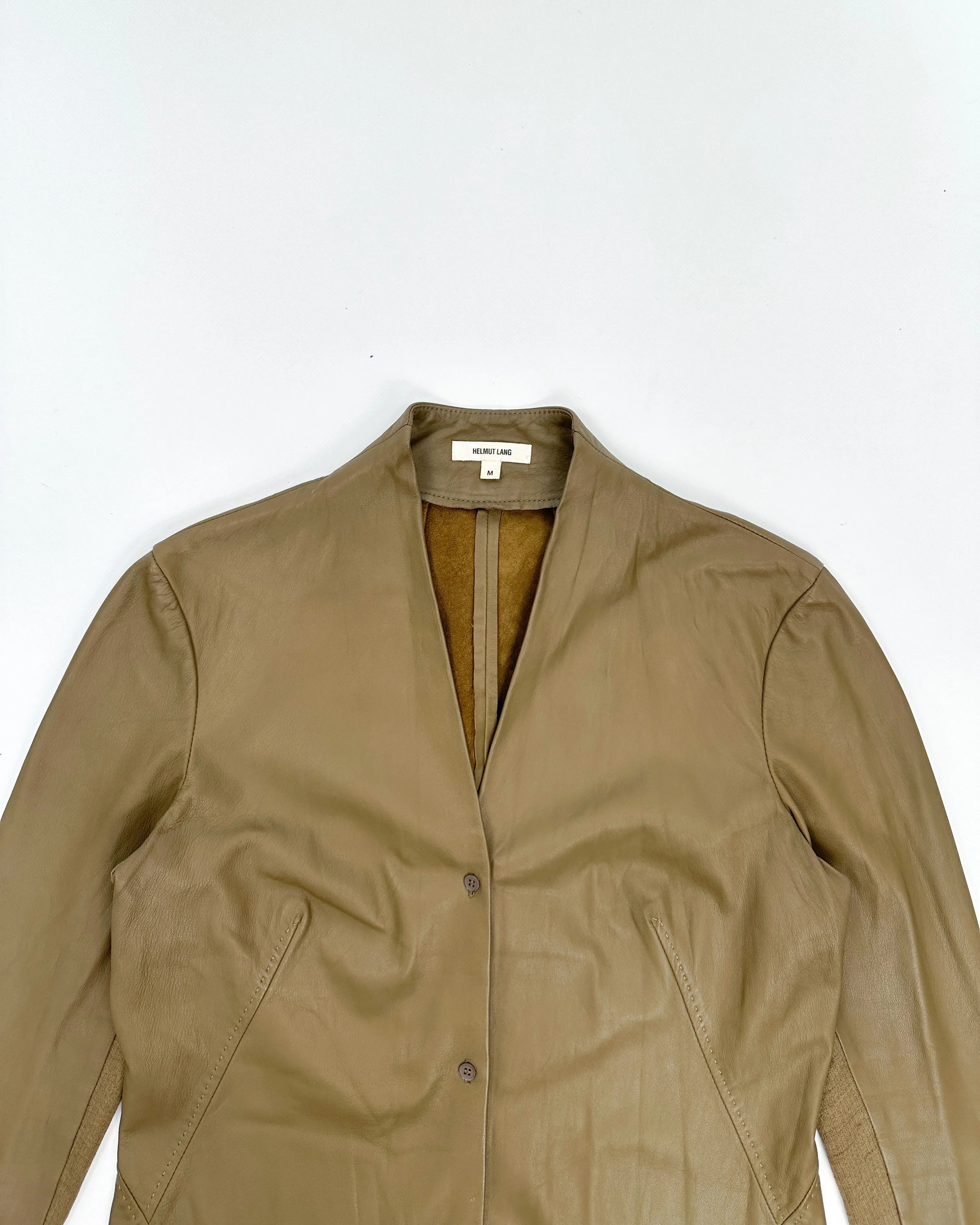 Helmut Lang Raw Leather Light Jacket 2000's