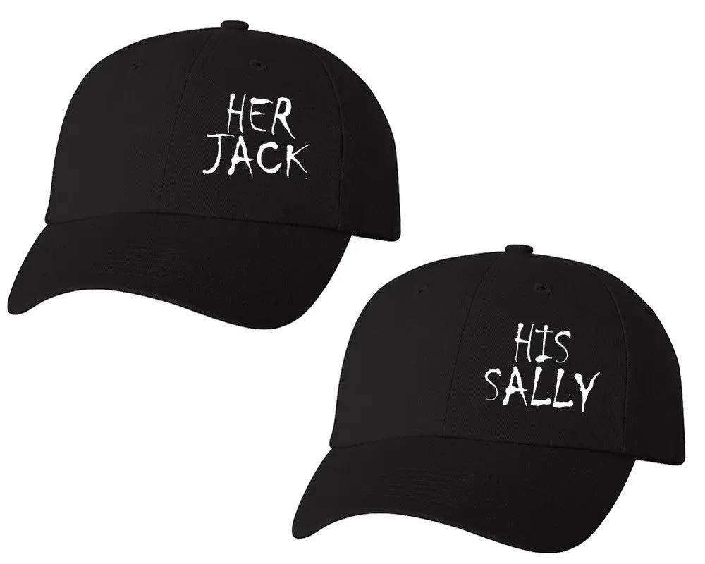 Her Jack His Sally Couple Matching Baseball Caps, Couple Baseball Hats