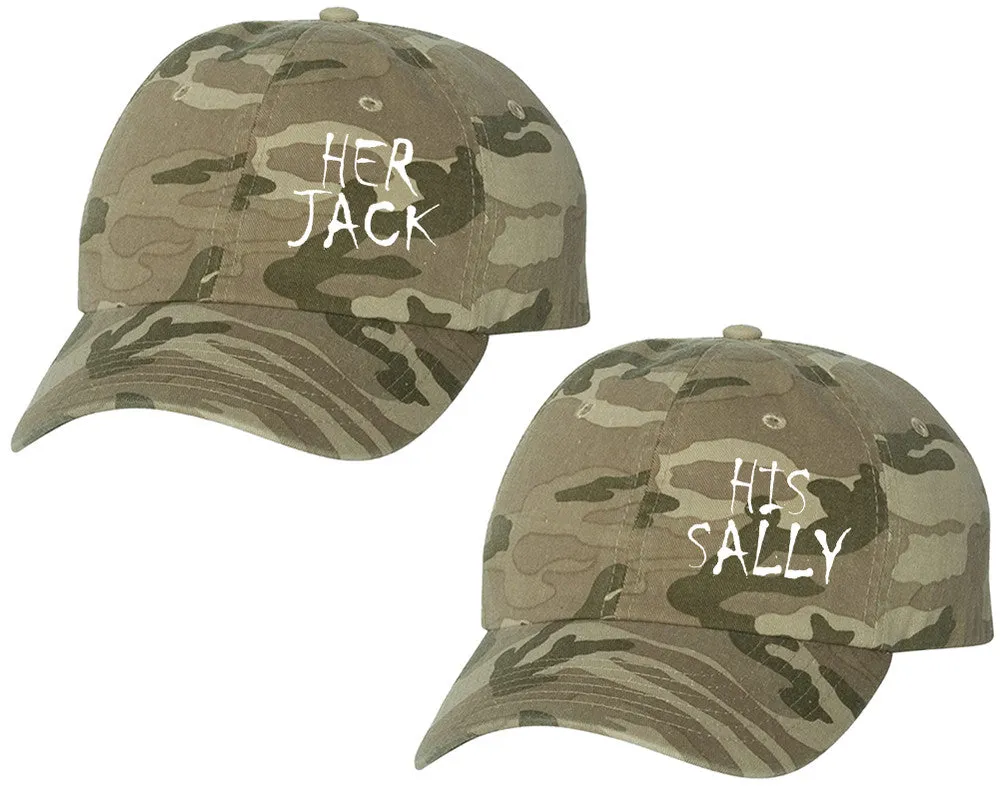 Her Jack His Sally Couple Matching Baseball Caps, Couple Baseball Hats