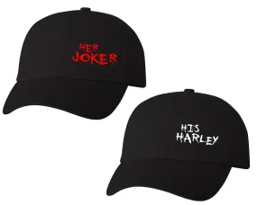 Her Joker His Harley Couple Matching Baseball Caps, Couple Baseball Hats