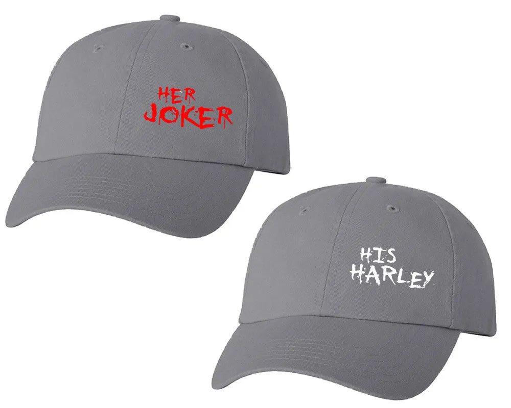 Her Joker His Harley Couple Matching Baseball Caps, Couple Baseball Hats