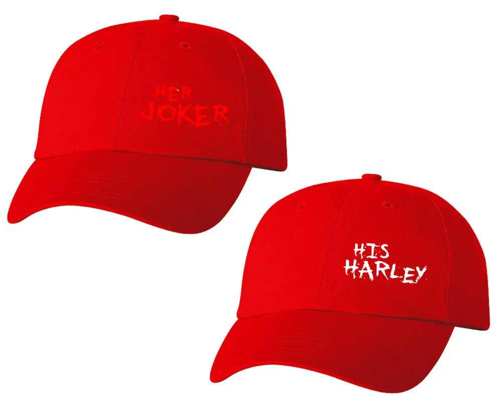 Her Joker His Harley Couple Matching Baseball Caps, Couple Baseball Hats