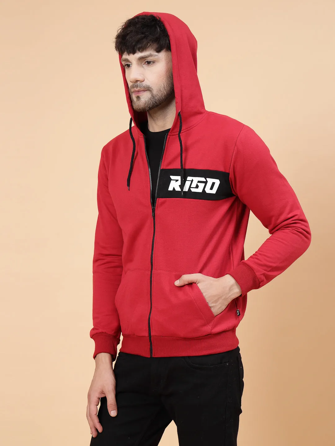 Hooded Printed Fleece Jacket