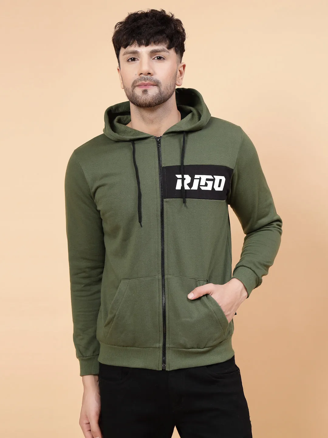 Hooded Printed Fleece Jacket