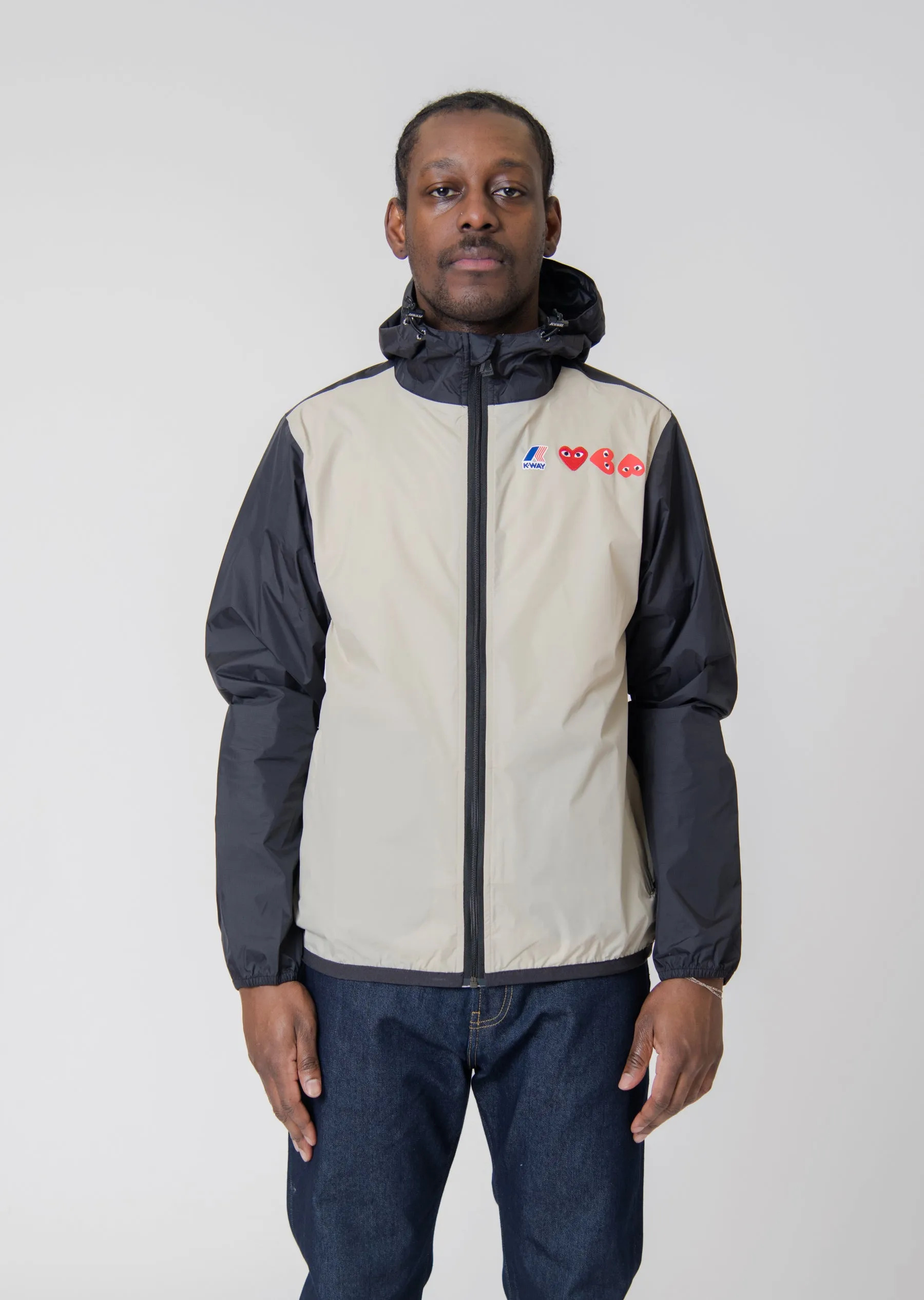 K-WAY Full-Zip Jacket Beige/Black J505-3