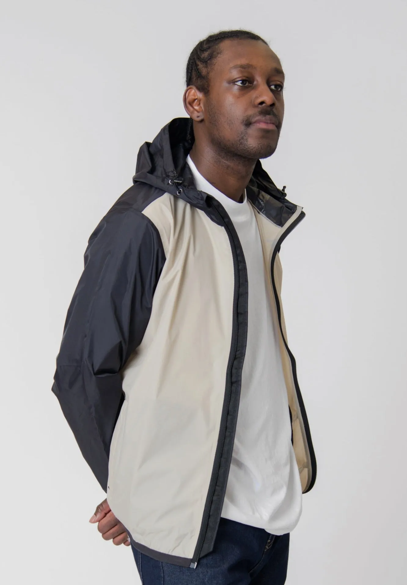 K-WAY Full-Zip Jacket Beige/Black J505-3