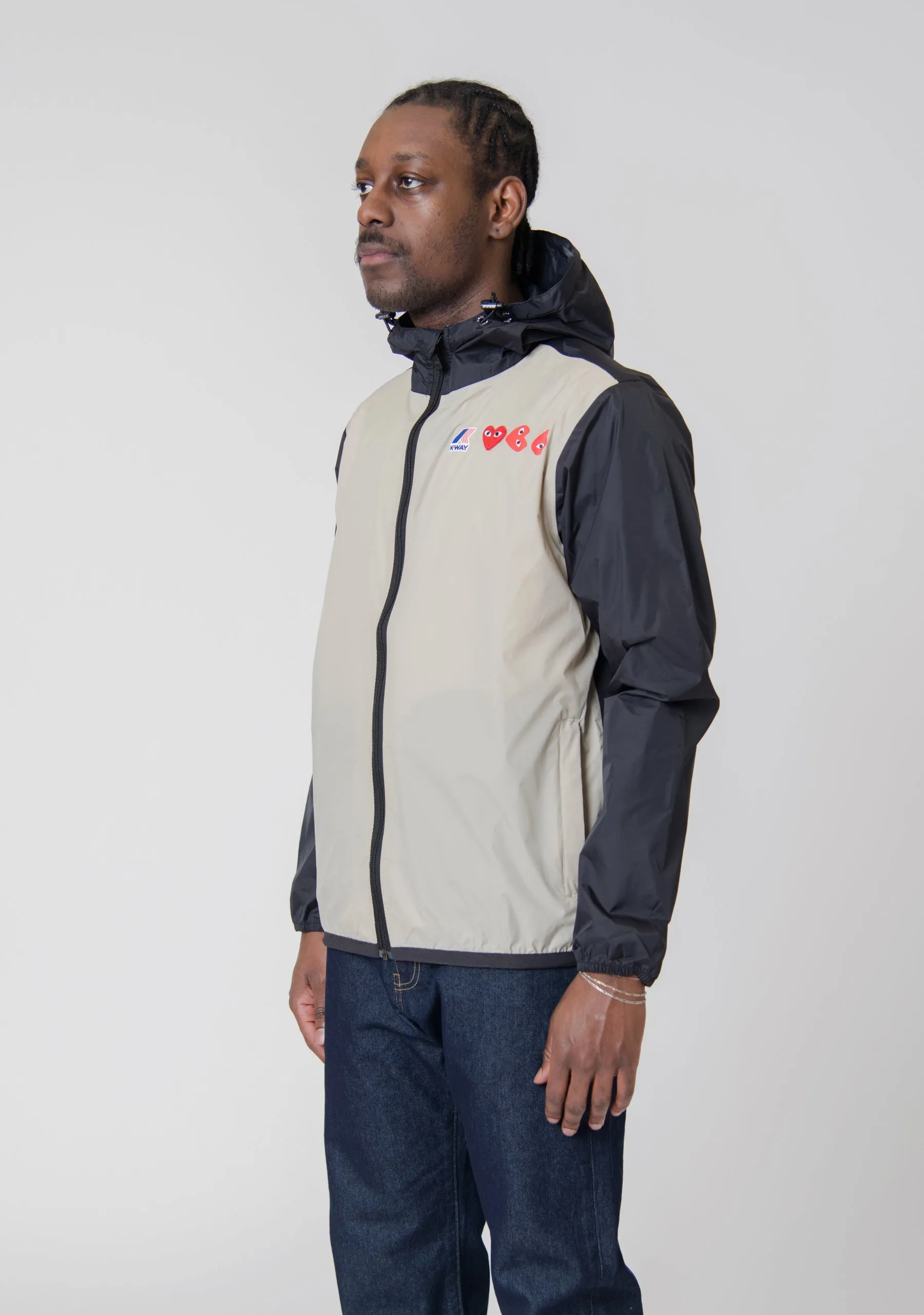 K-WAY Full-Zip Jacket Beige/Black J505-3