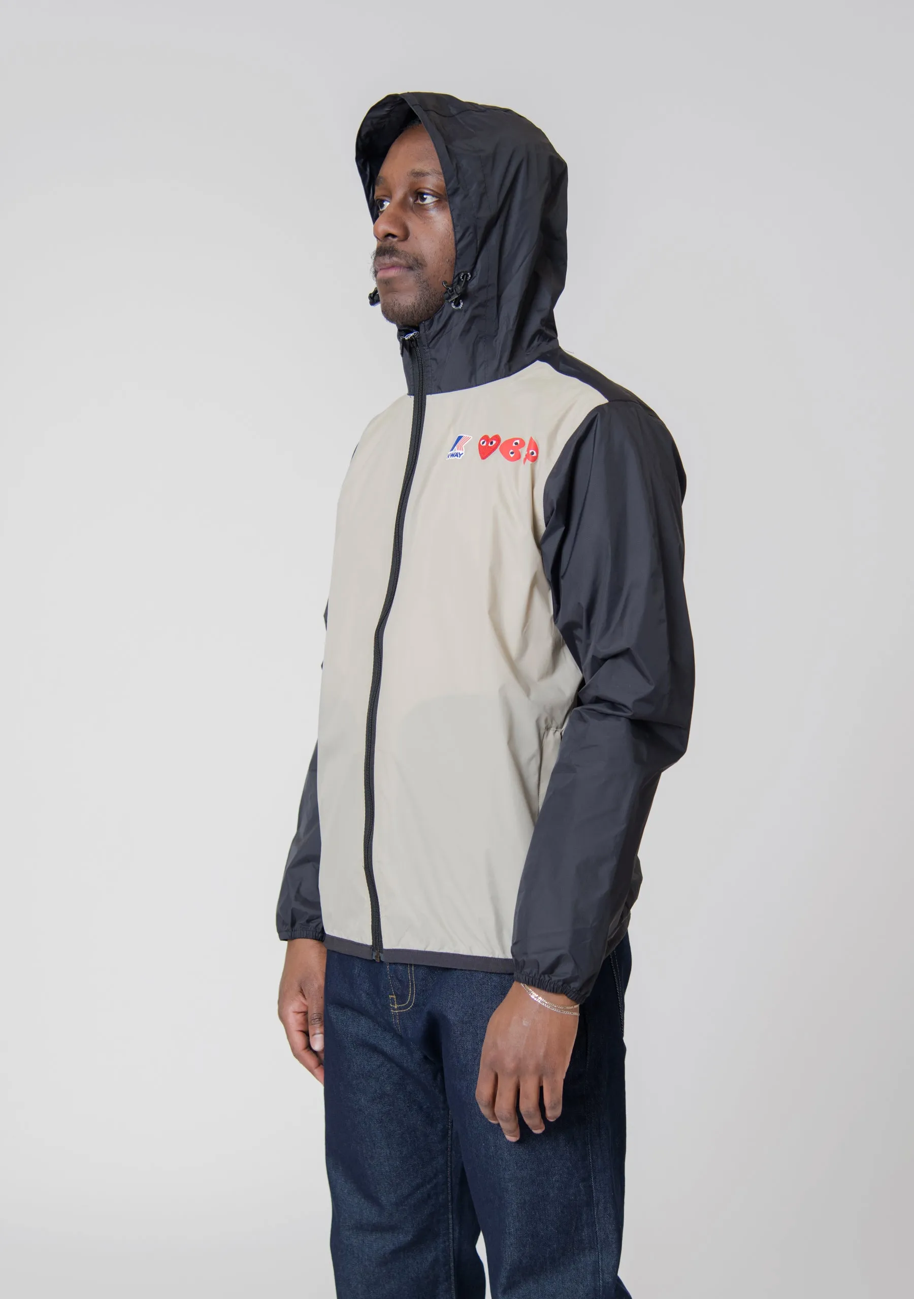 K-WAY Full-Zip Jacket Beige/Black J505-3