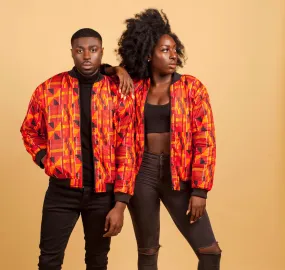 Kente Flames bomber jacket