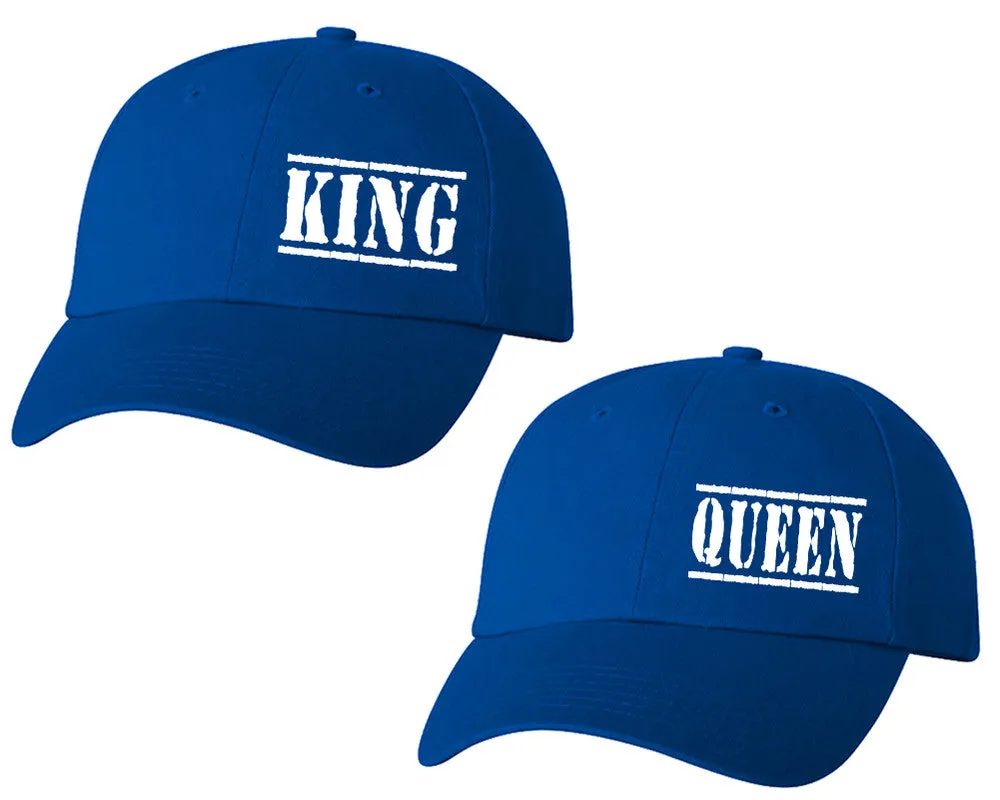 King Queen Couple Matching Baseball Caps, Matching Caps