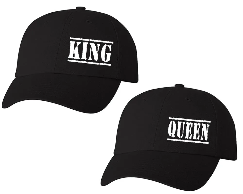 King Queen Couple Matching Baseball Caps, Matching Caps