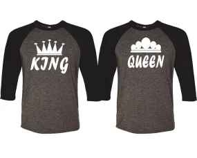 King Queen Couple Matching Baseball Shirts