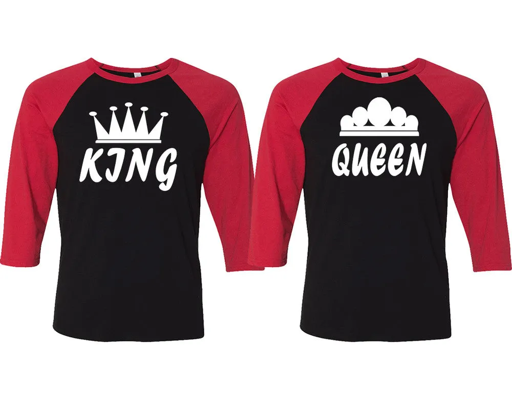 King Queen Couple Matching Baseball Shirts