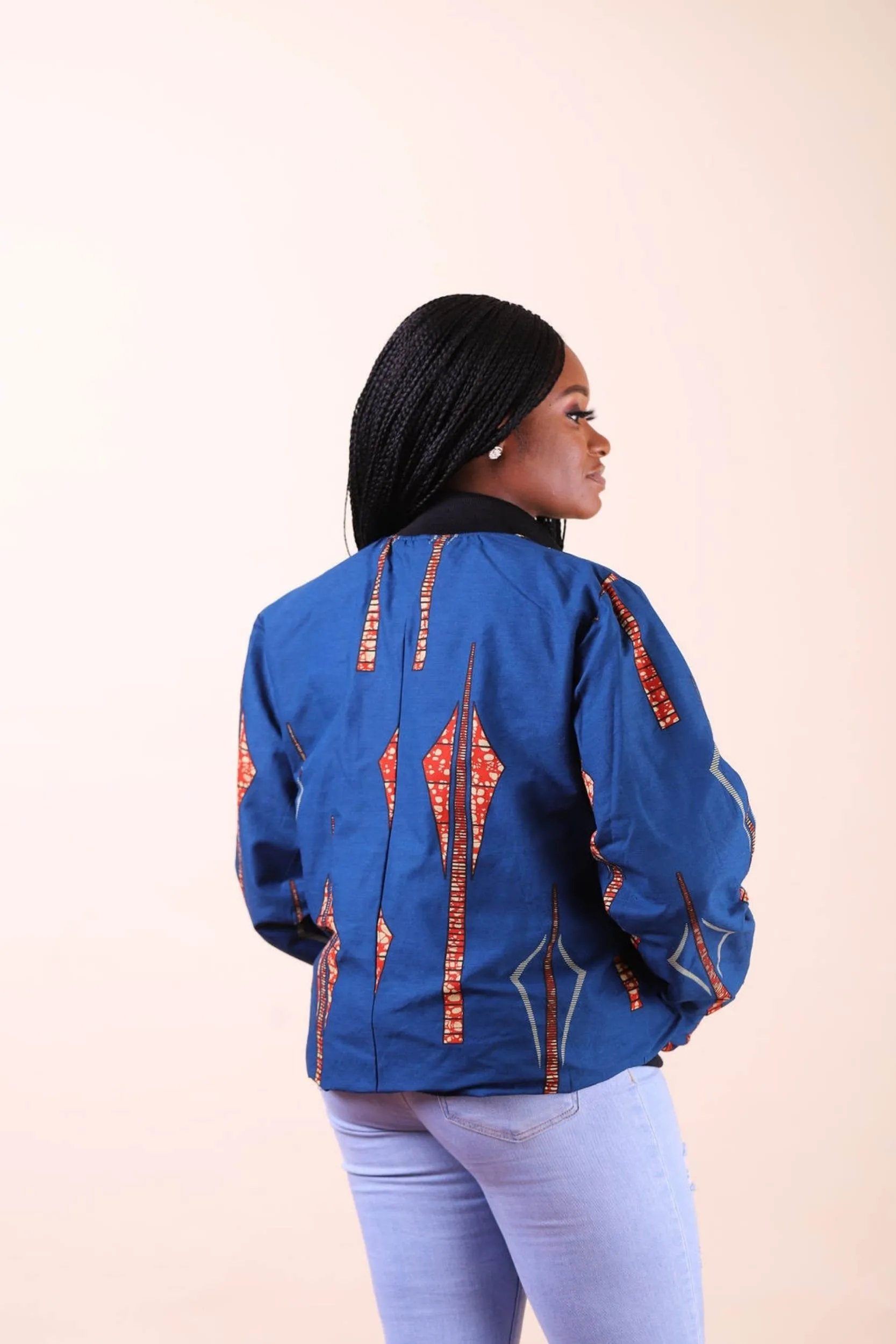 KWESSAN Unisex Reversible African Print Bomber Jacket