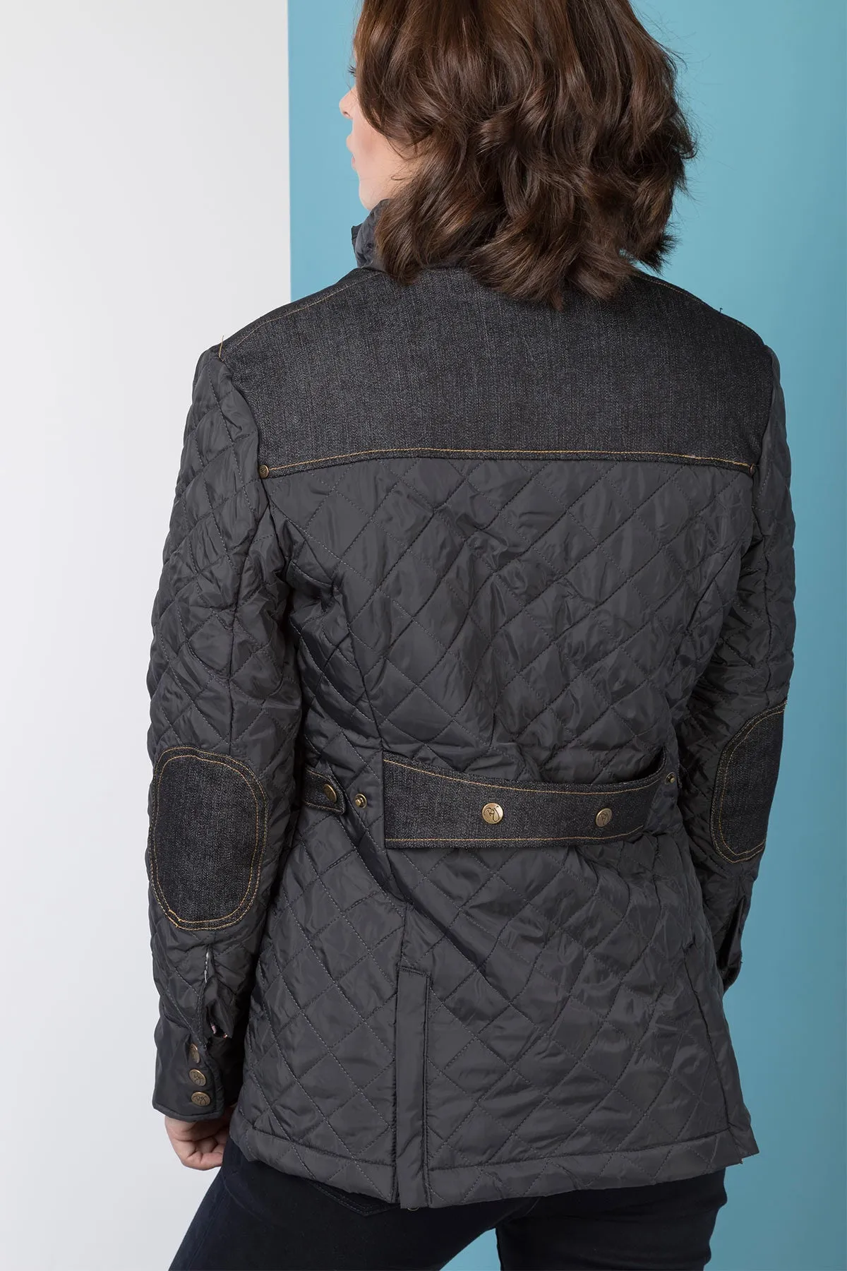 Ladies Denim Trim Quilted Jacket