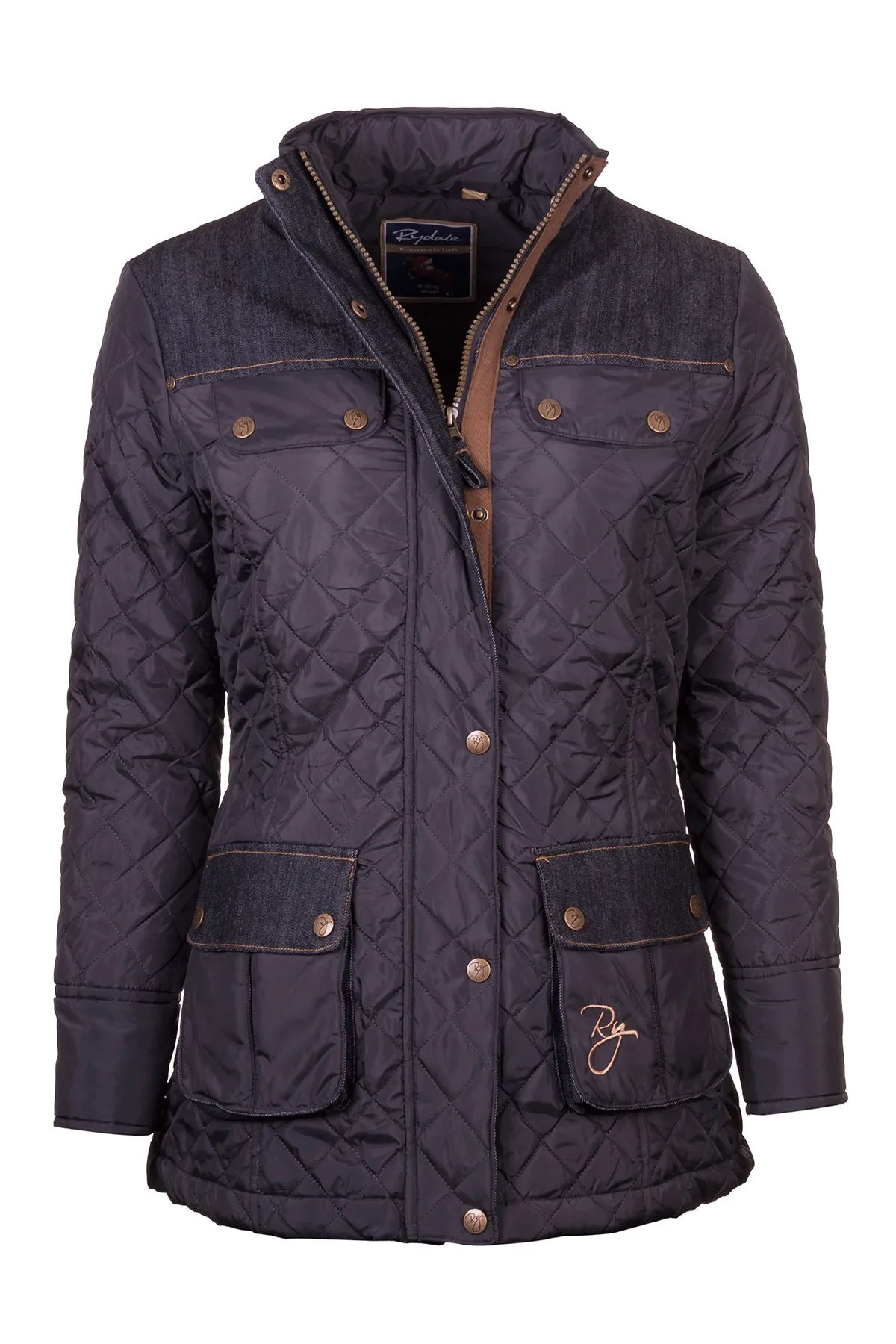 Ladies Denim Trim Quilted Jacket