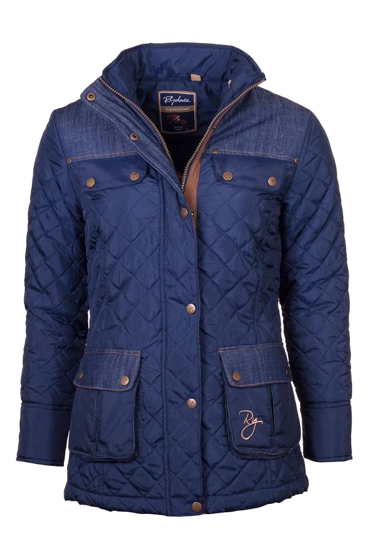 Ladies Denim Trim Quilted Jacket