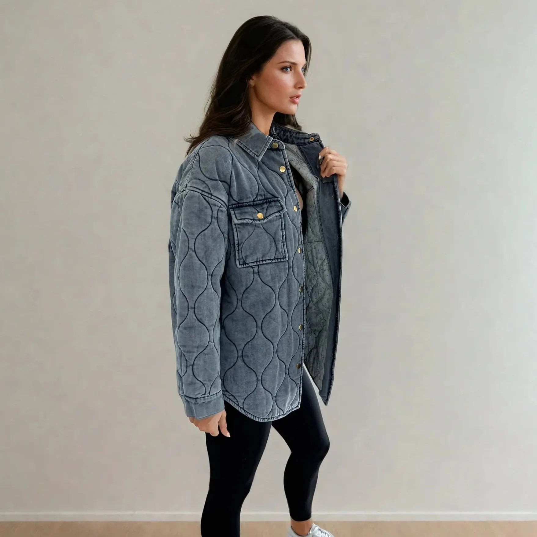 Leni Quilted Denim Jacket