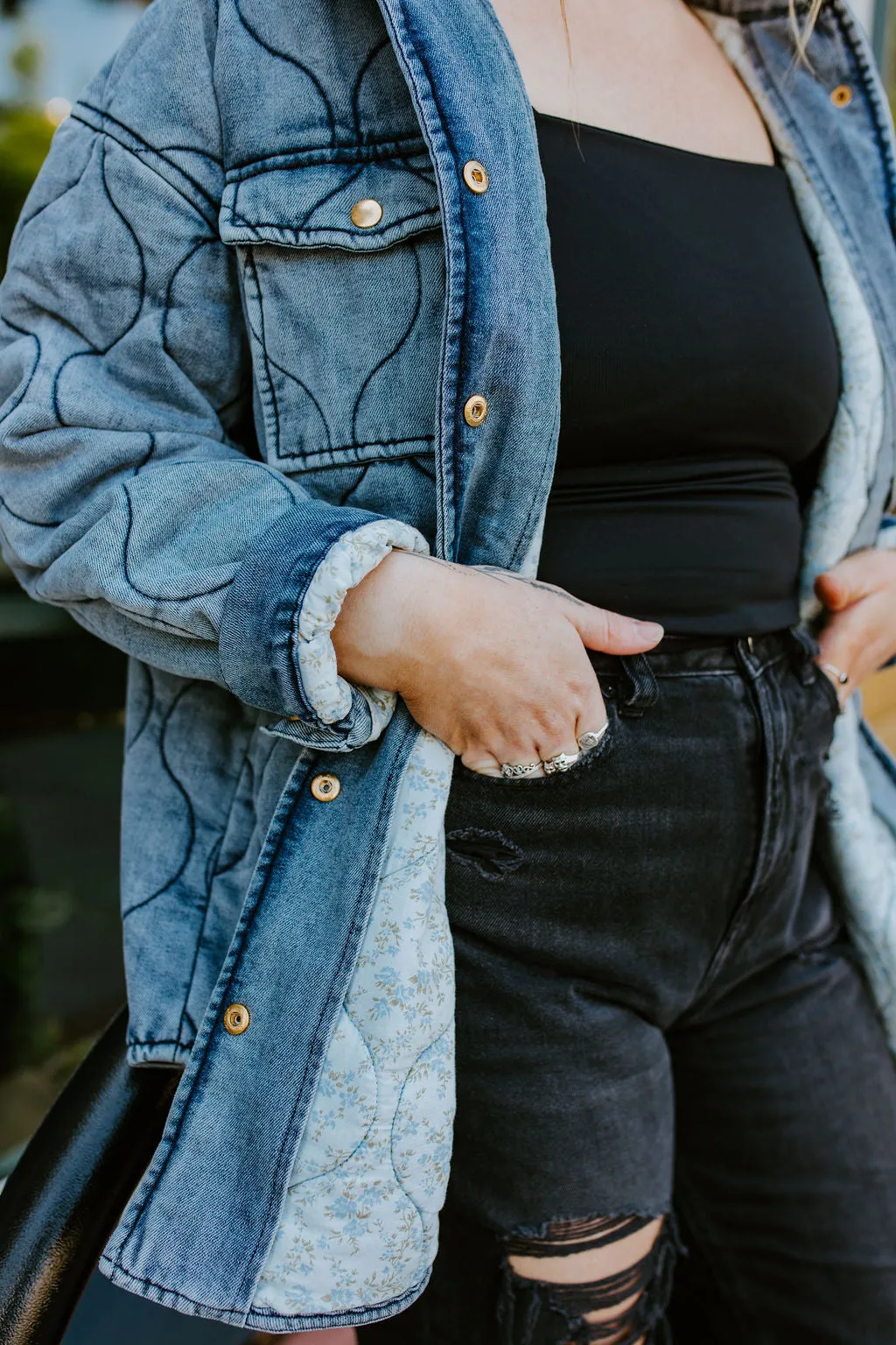 Leni Quilted Denim Jacket