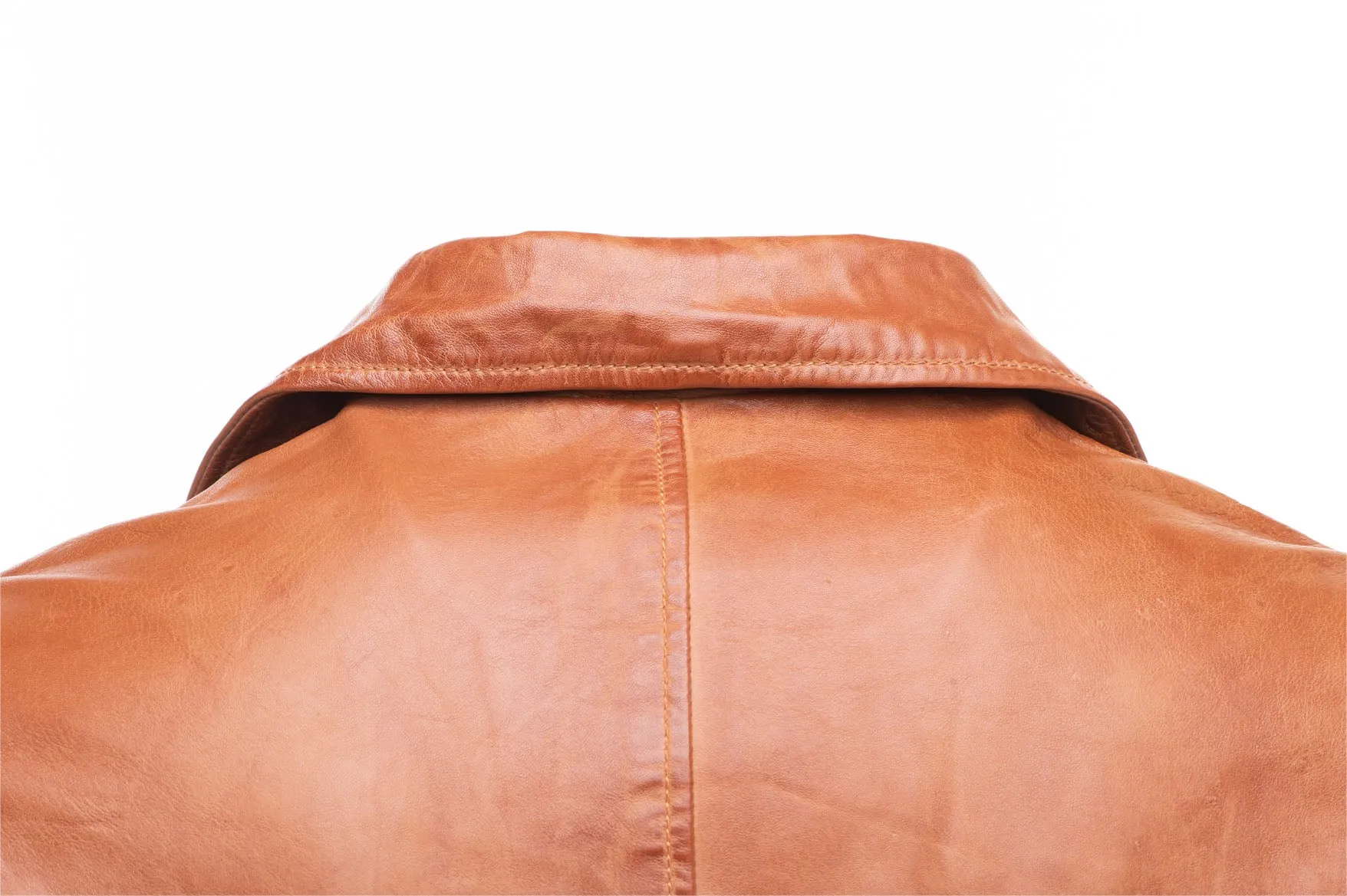 Logan English tan leather trench coat