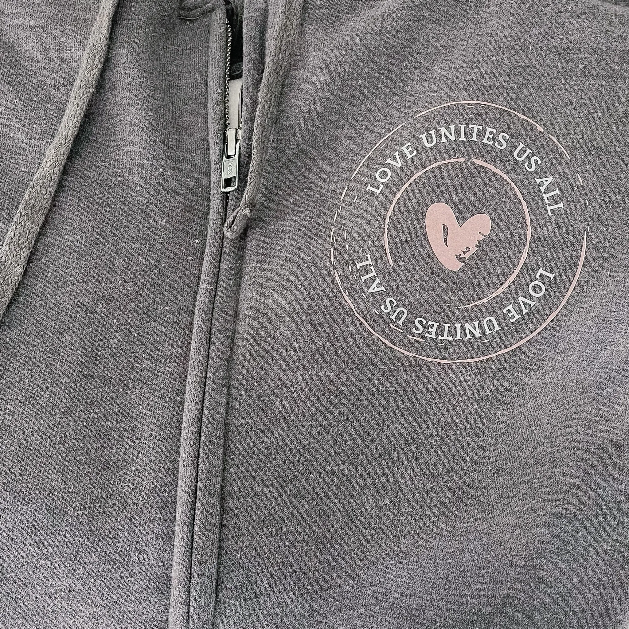 Love Unites Us All Stamp Zip Hoodie