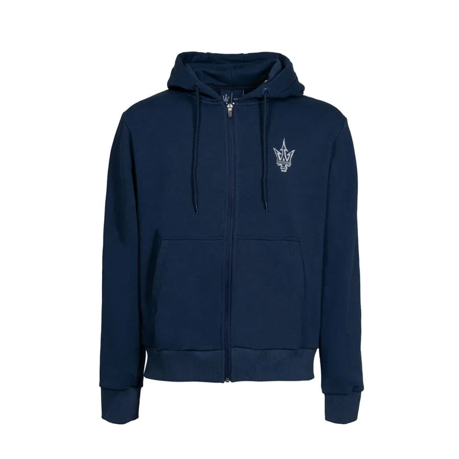 Maserati Men's Trident Full Zip Hoodie - Navy