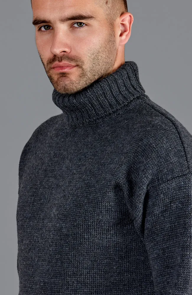 Mens British Wool Submariner Roll Neck Jumper