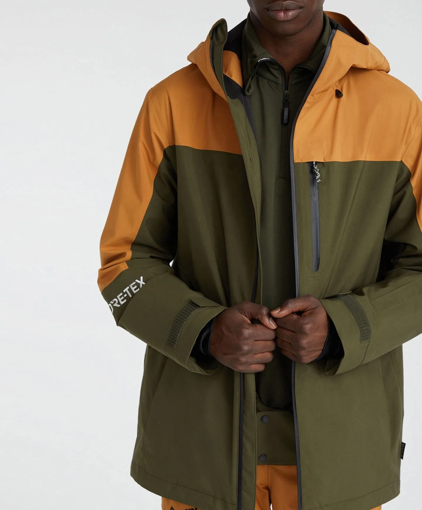 Men's GTX Psycho Snow Jacket - Rich Caramel Colour Block