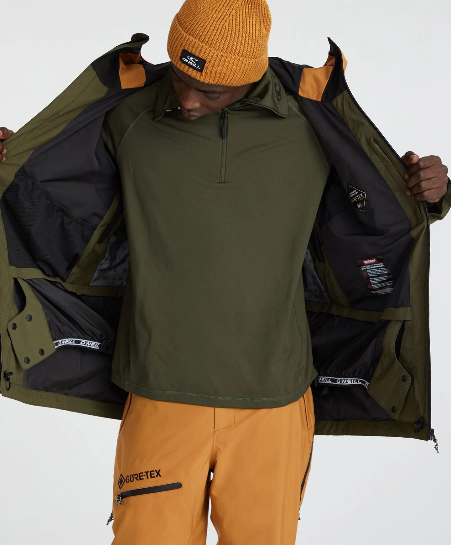 Men's GTX Psycho Snow Jacket - Rich Caramel Colour Block