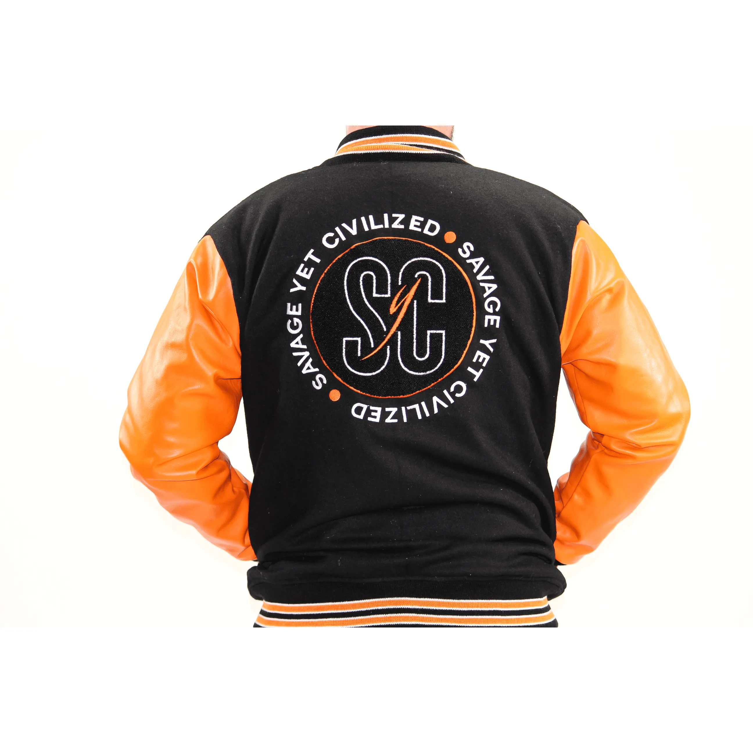 MENS VARSITY JACKET- "ORANGE BLAZE"