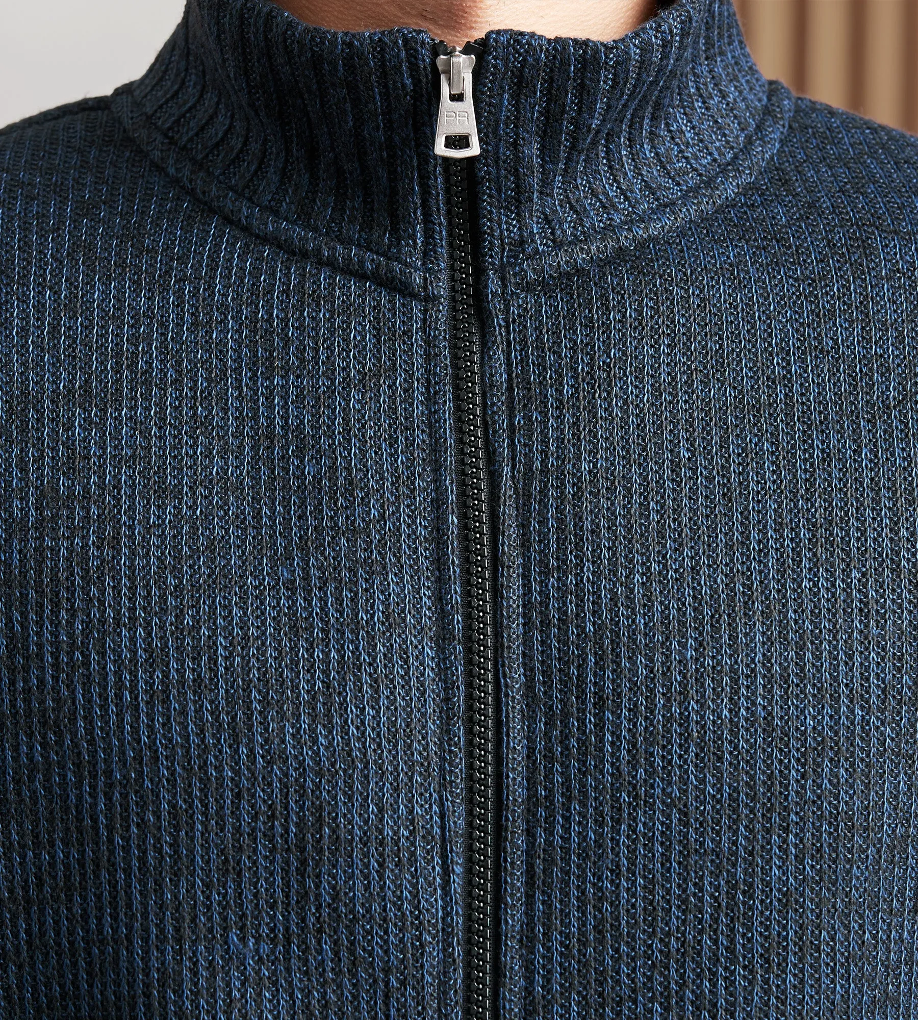 Modern Fit Mixed Yarn Sweater Jacket