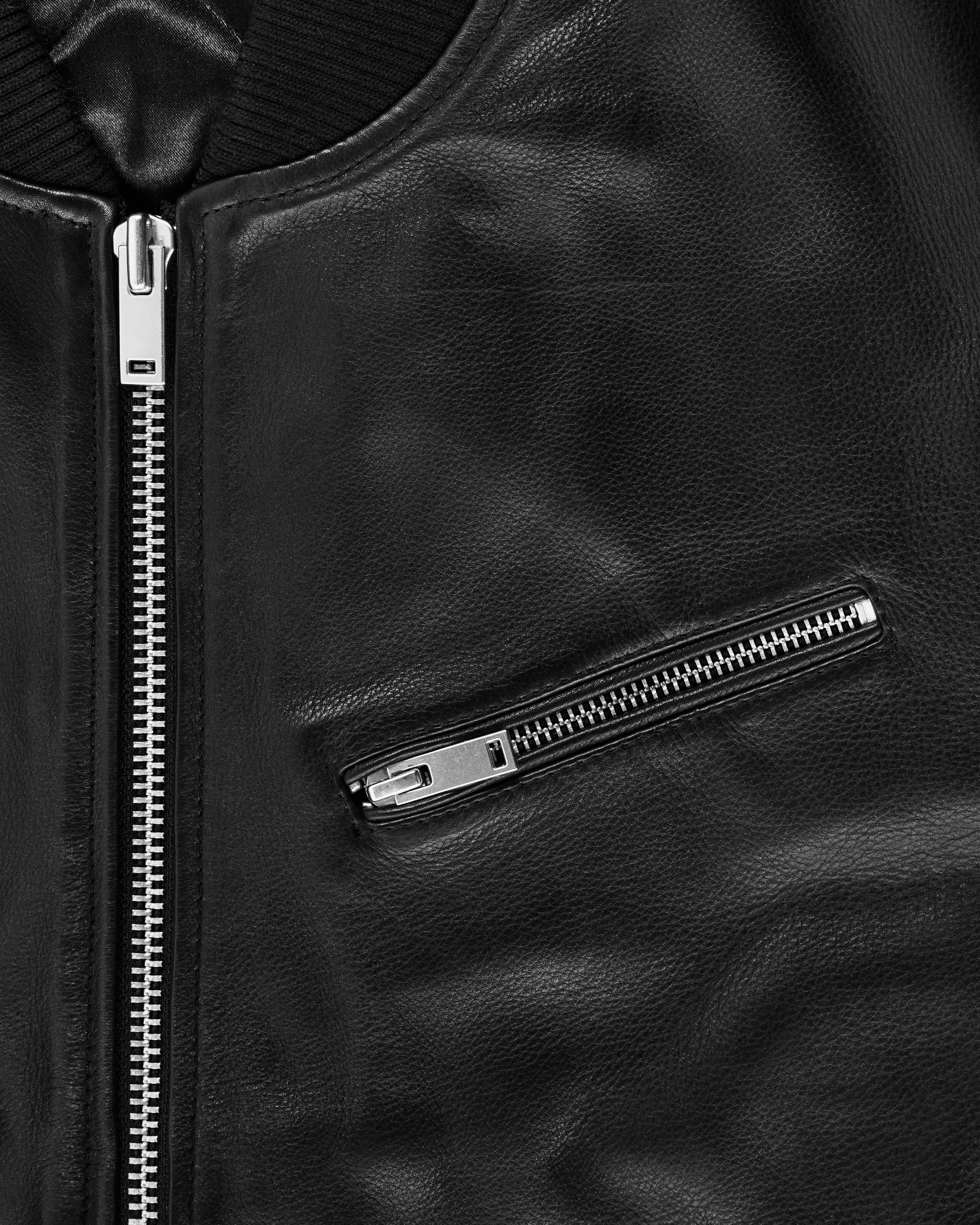 Nappa Calfskin Four-Zip Bomber Jacket