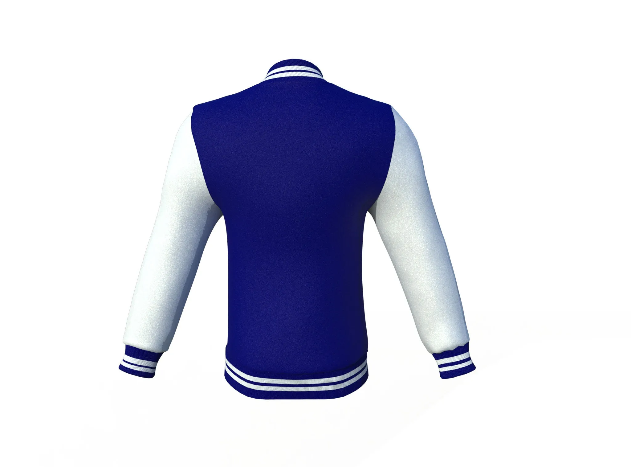 Navy Varsity Letterman Jacket with White Sleeves