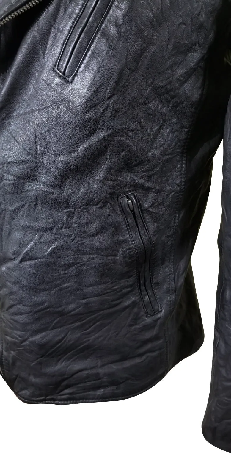 New Wrinkled Texture Leather jacket